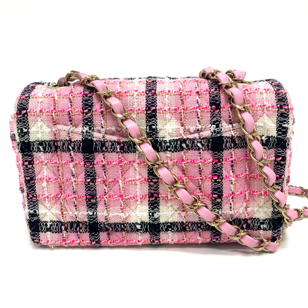 CHANEL Shoulder Bag A69900 tweed pink 24S COCO Mark Women Used Authentic