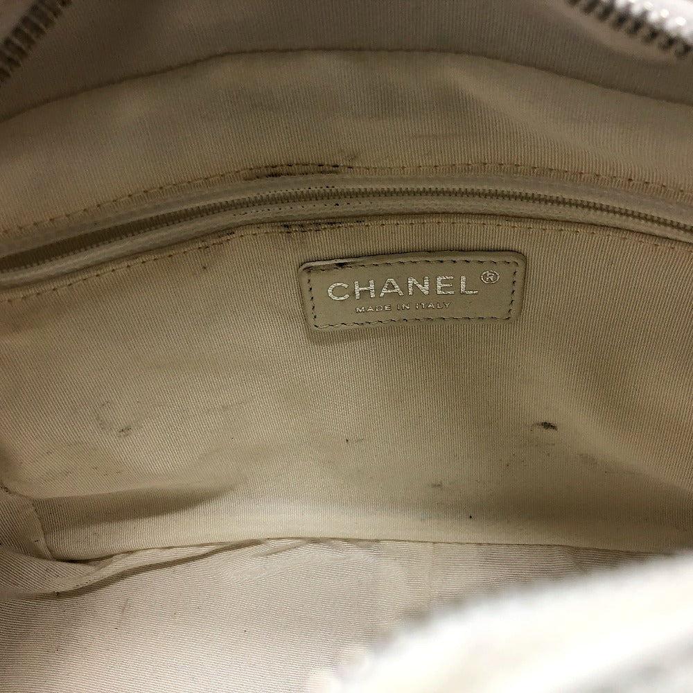 CHANEL Handbag Caviar skin white CC COCO Mark Matelasse