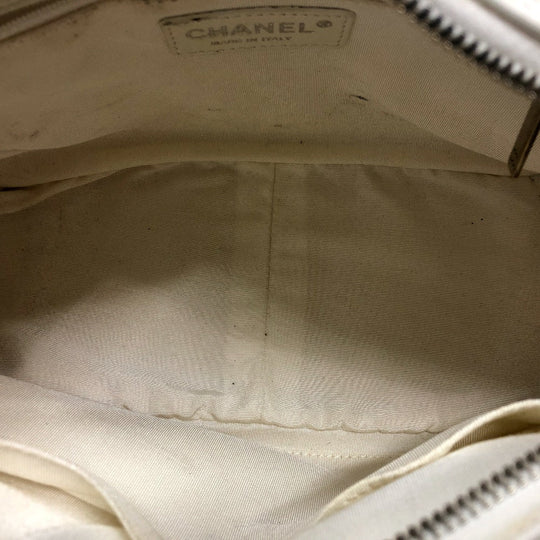 CHANEL Handbag Caviar skin white CC COCO Mark Matelasse