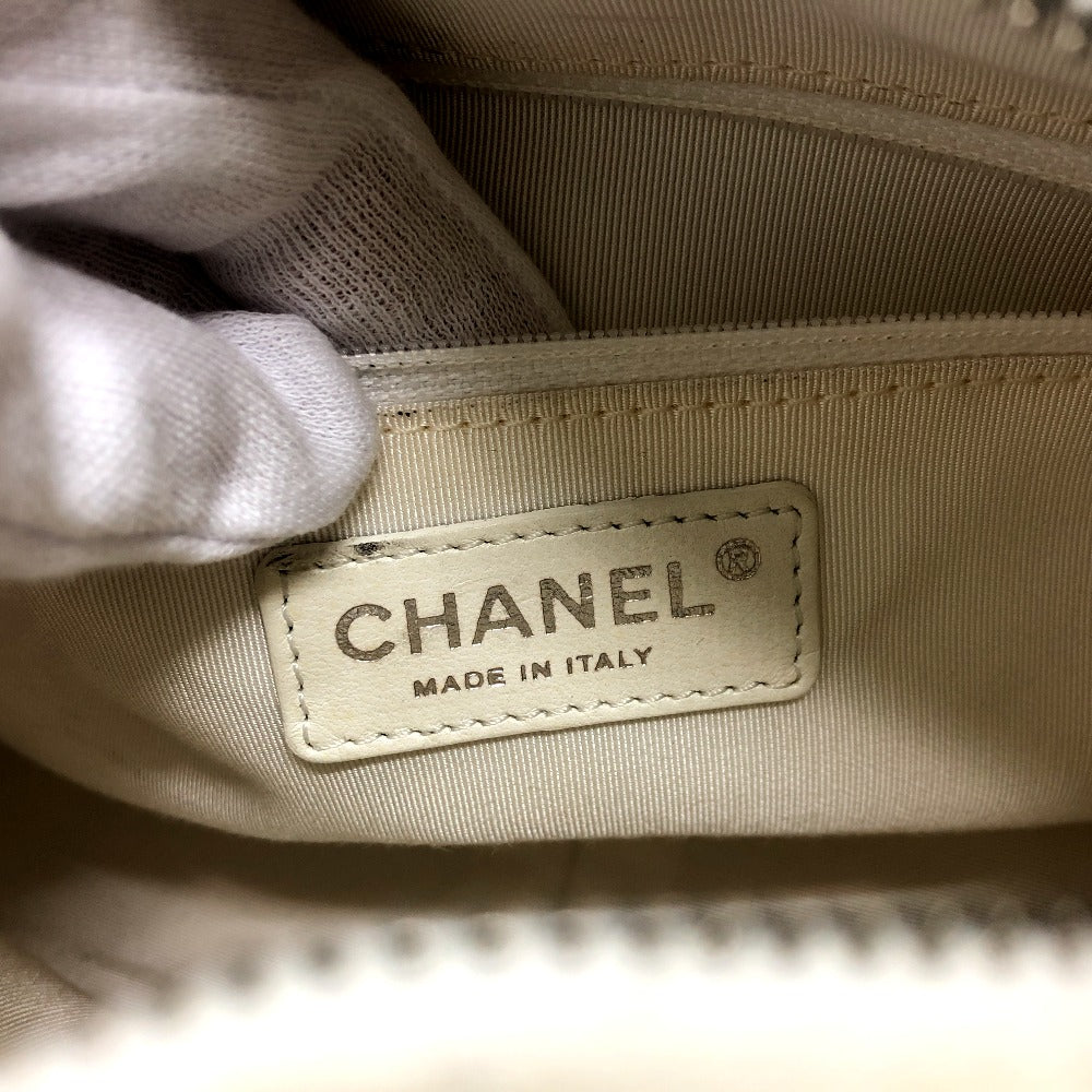 CHANEL Handbag Caviar skin white CC COCO Mark Matelasse