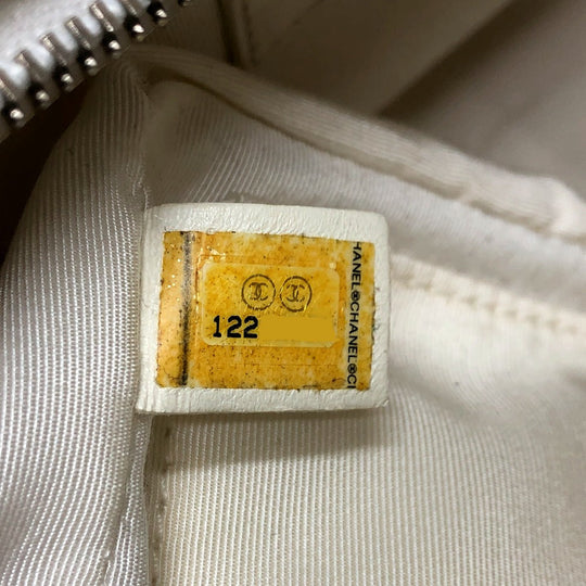 CHANEL Handbag Caviar skin white CC COCO Mark Matelasse