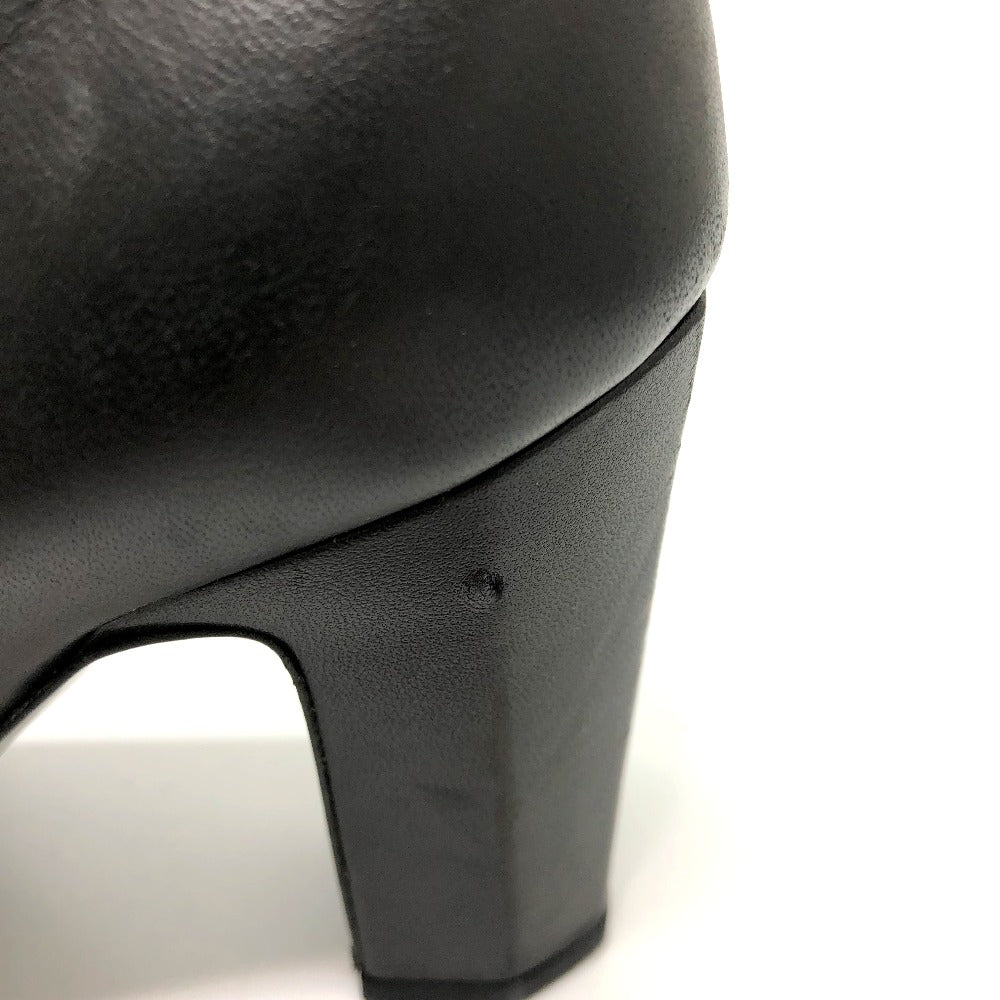 CHANEL pumps leather black CC COCO Mark Ribbon motif 34
