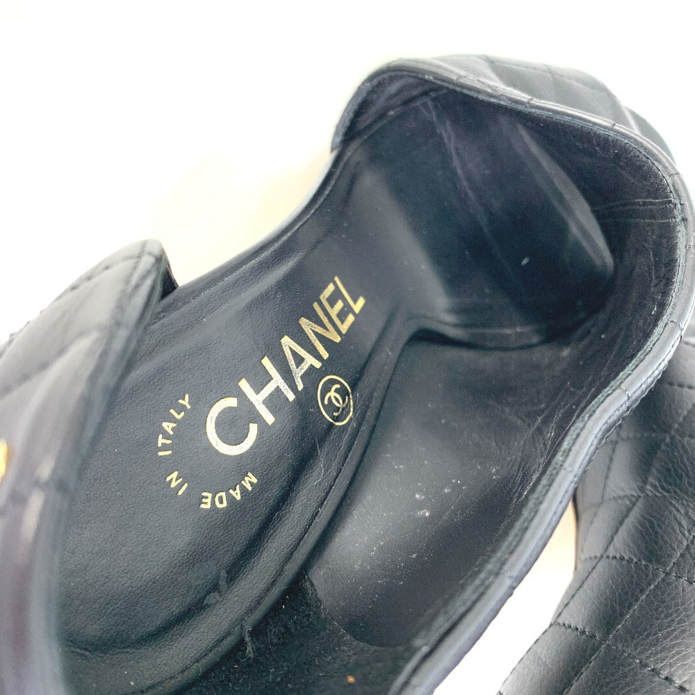 CHANEL pumps G30050 leather black shoes Matrasse quilting Women 37 Used Authentic