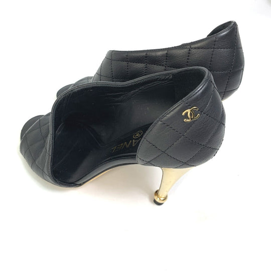 CHANEL pumps G30050 leather black shoes Matrasse quilting Women 37 Used Authentic
