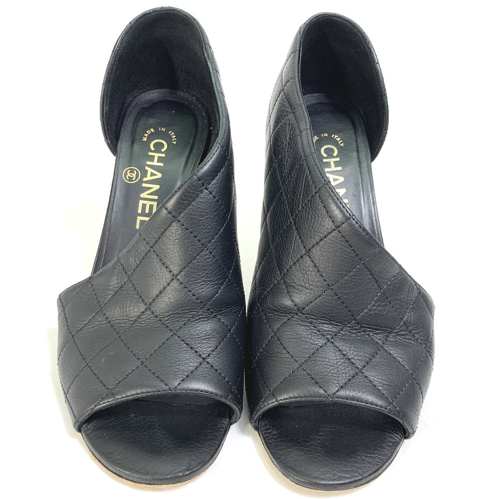 CHANEL pumps G30050 leather black shoes Matrasse quilting Women 37 Used Authentic
