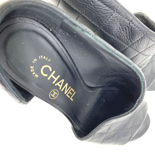 CHANEL pumps G30050 leather black shoes Matrasse quilting Women 37 Used Authentic