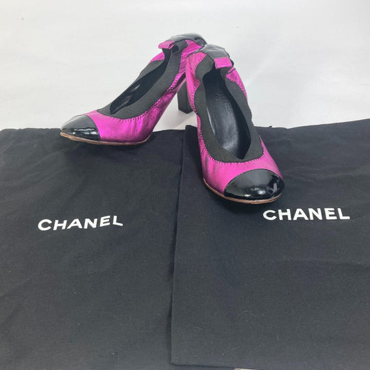 CHANEL pumps leather pink Heel shoes CC COCO Mark Women 36 Used Authentic