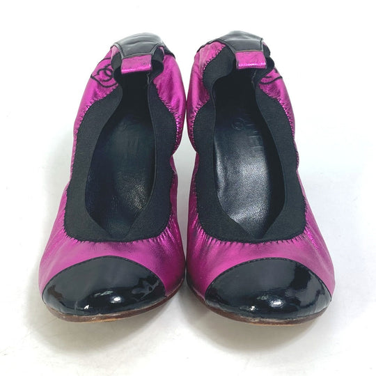 CHANEL pumps leather pink Heel shoes CC COCO Mark Women 36 Used Authentic
