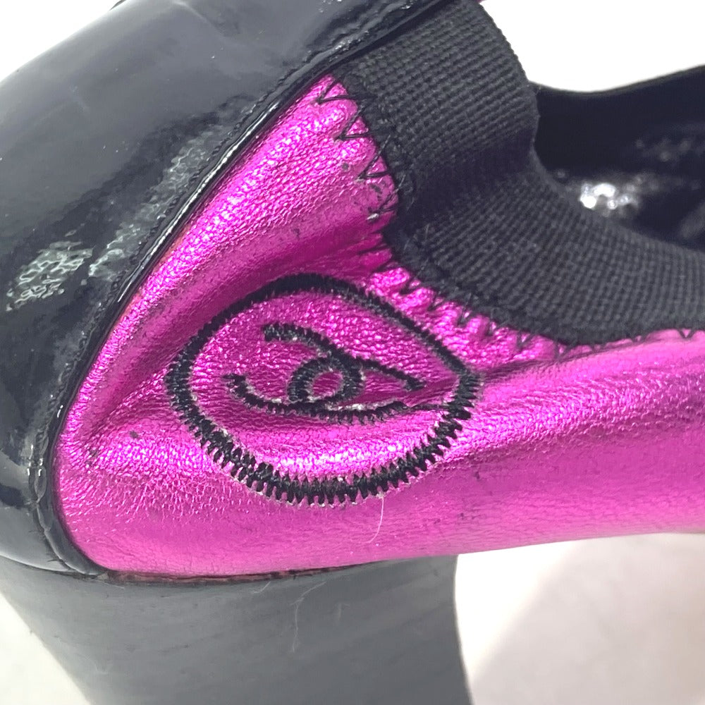 CHANEL pumps leather pink Heel shoes CC COCO Mark Women 36 Used Authentic