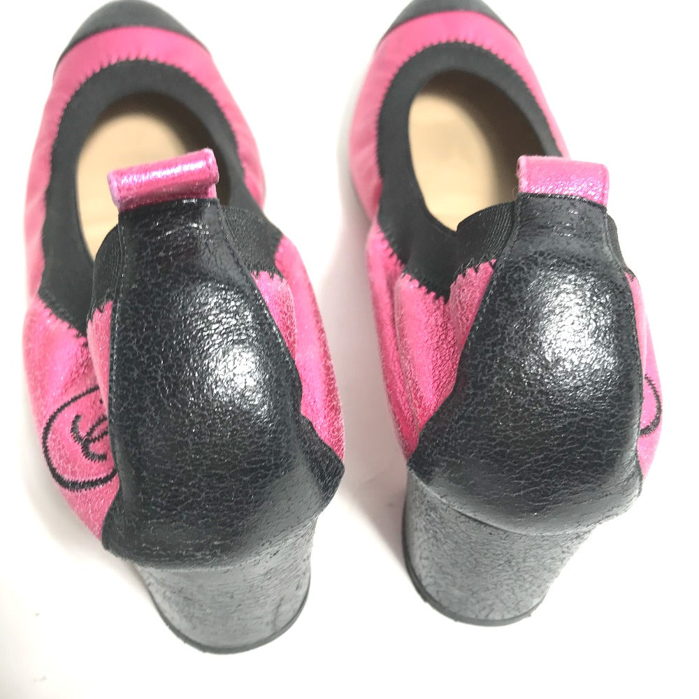 CHANEL pumps G26643 leather pink Metallic CC COCO Mark Women 37.5 Used Authentic