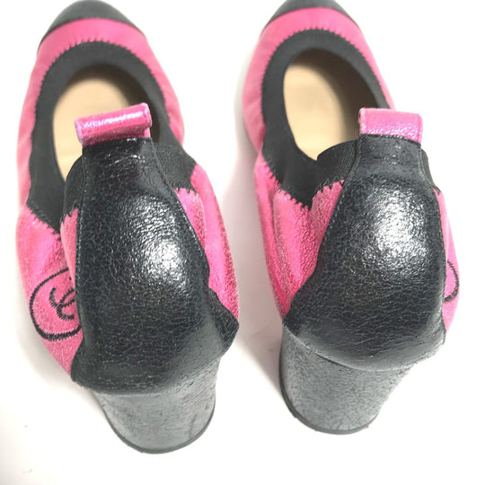 CHANEL pumps G26643 leather pink Metallic CC COCO Mark Women 37.5 Used Authentic