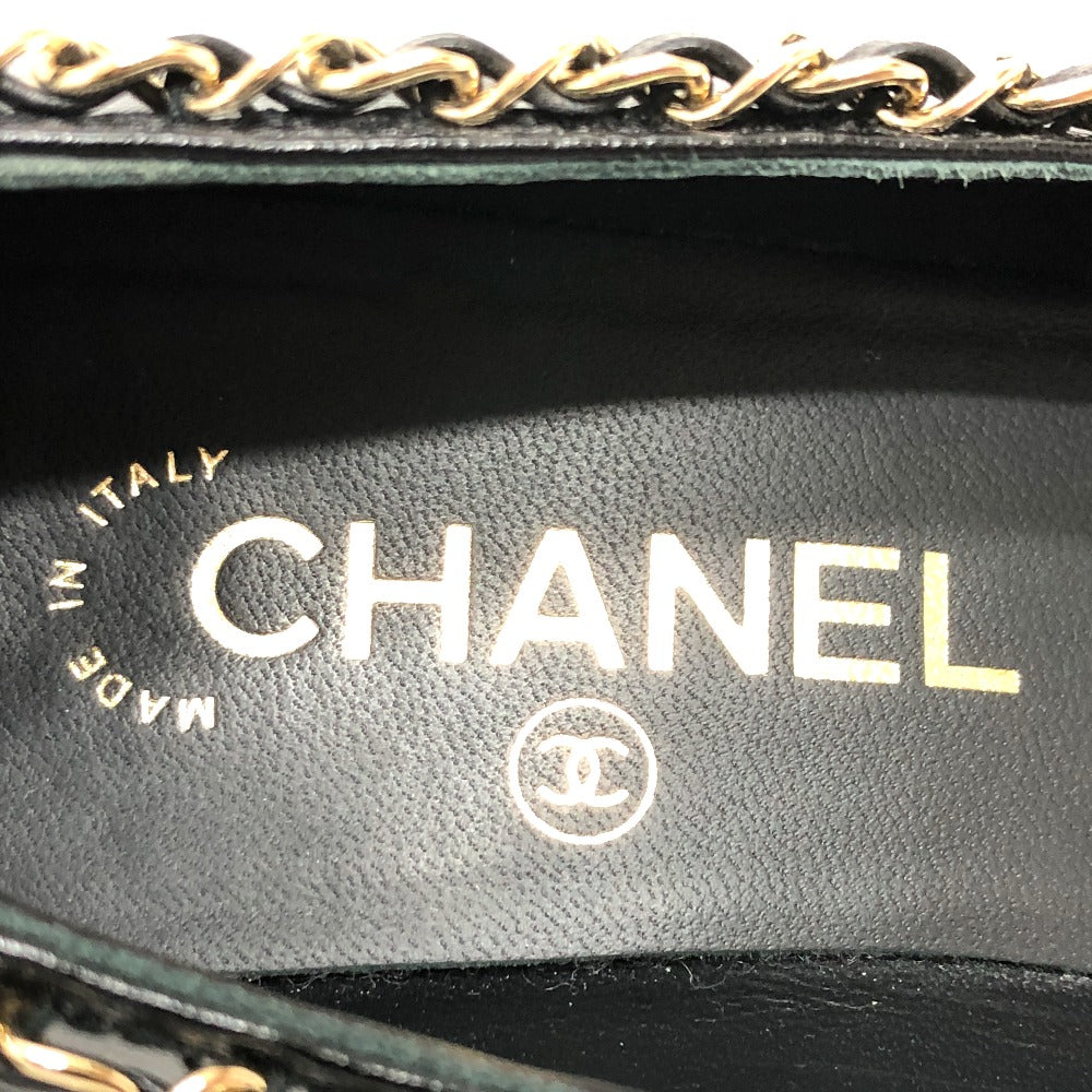 CHANEL pumps G35386 leather black 20C CC COCO Mark Chain 35  1/2C