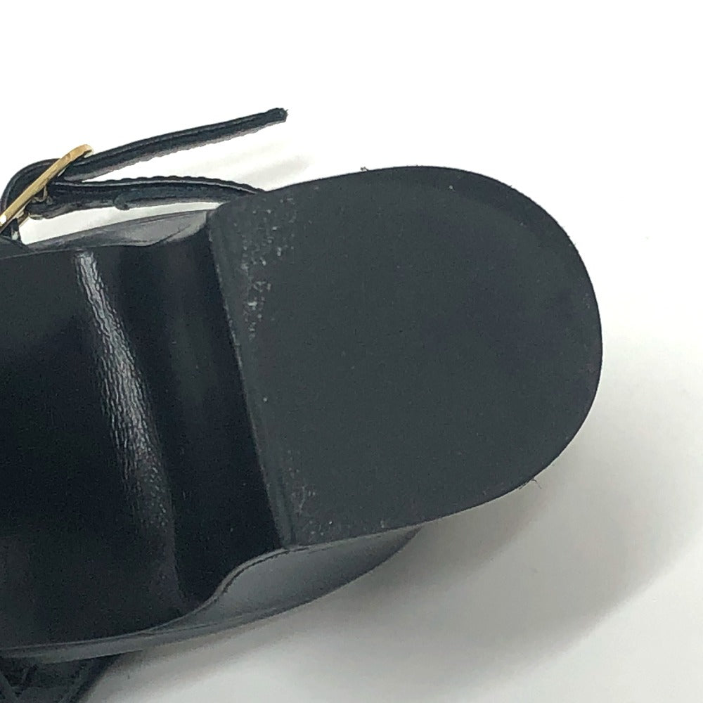 CHANEL pumps G45092 leather black 23A Chain 37 1/2