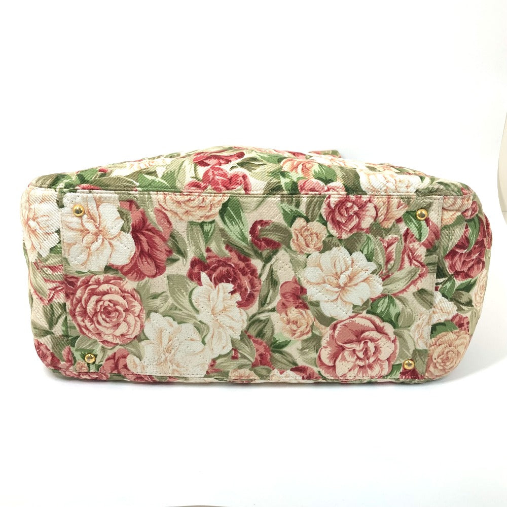 CHANEL Tote Bag canvas pink Floral Flower CC COCO Mark Women Used Authentic