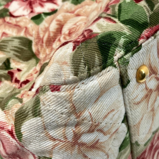 CHANEL Tote Bag canvas pink Floral Flower CC COCO Mark Women Used Authentic