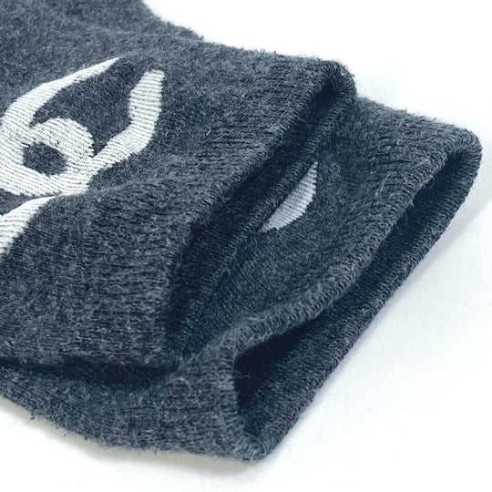 CHANEL socks cotton gray CC COCO Mark socks Women Used Authentic