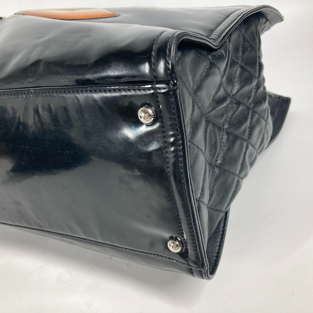 CHANEL Shoulder Bag enamel black CC COCO Mark Shoulder Bag Lipstick Women Used Authentic