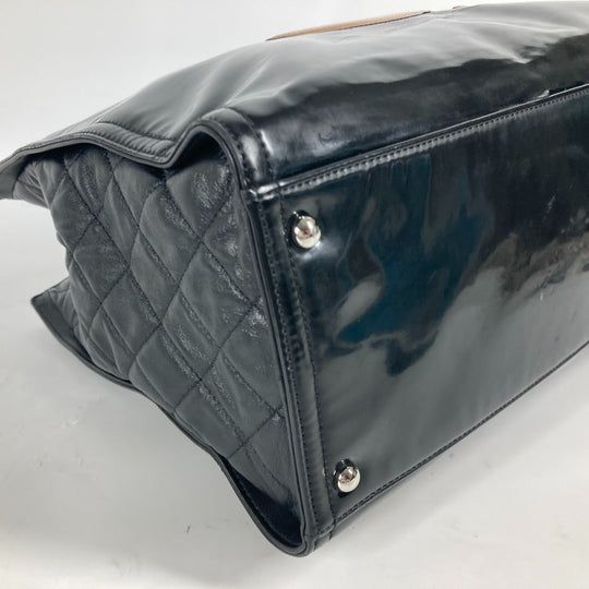 CHANEL Shoulder Bag enamel black CC COCO Mark Shoulder Bag Lipstick Women Used Authentic