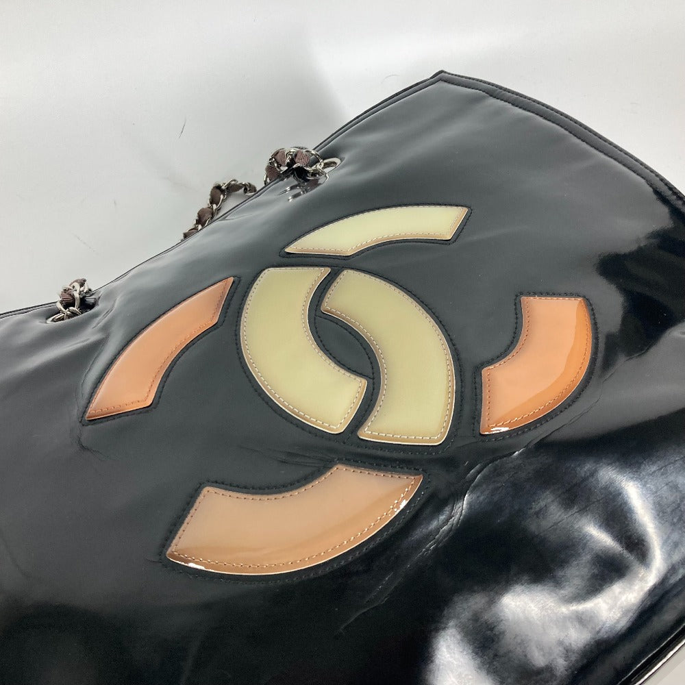 CHANEL Shoulder Bag enamel black CC COCO Mark Shoulder Bag Lipstick Women Used Authentic