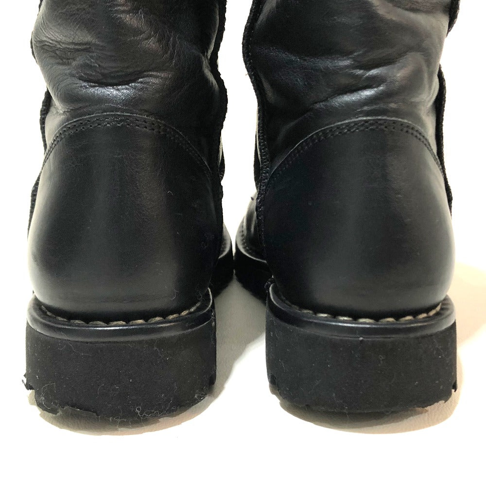 CHANEL boots lambskin Black x Bordeaux Here Cocoon Women 35 Used Authentic