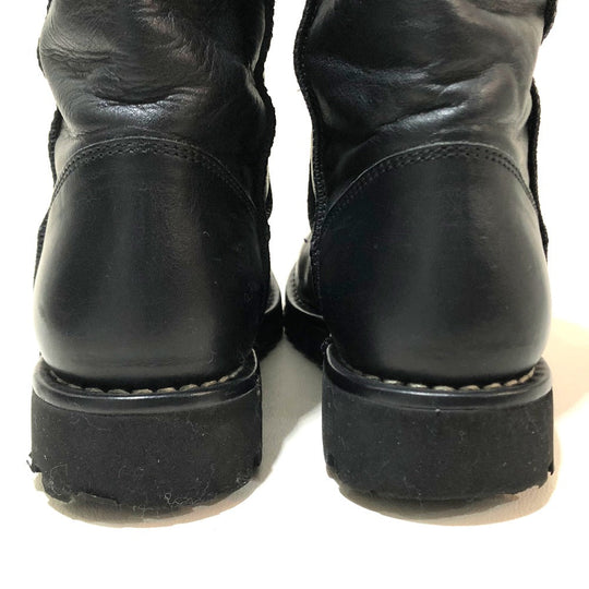 CHANEL boots lambskin Black x Bordeaux Here Cocoon Women 35 Used Authentic