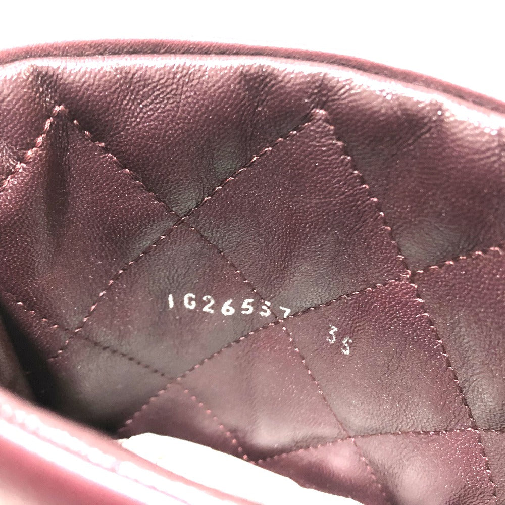 CHANEL boots lambskin Black x Bordeaux Here Cocoon Women 35 Used Authentic