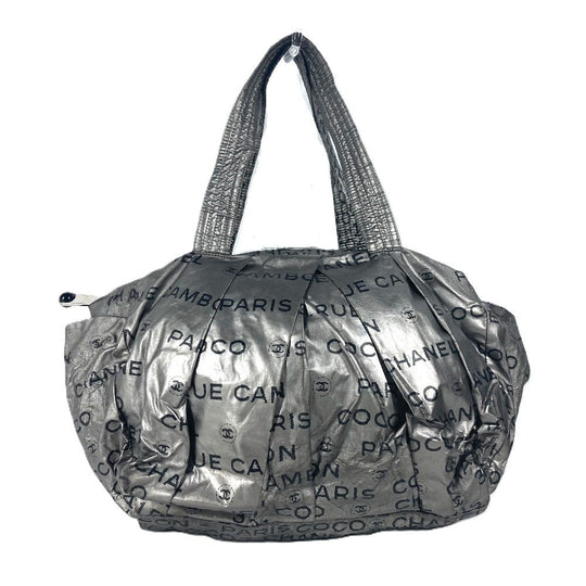 CHANEL Shoulder Bag Coated canvas Silver Unlimited logo Women Used Authentic