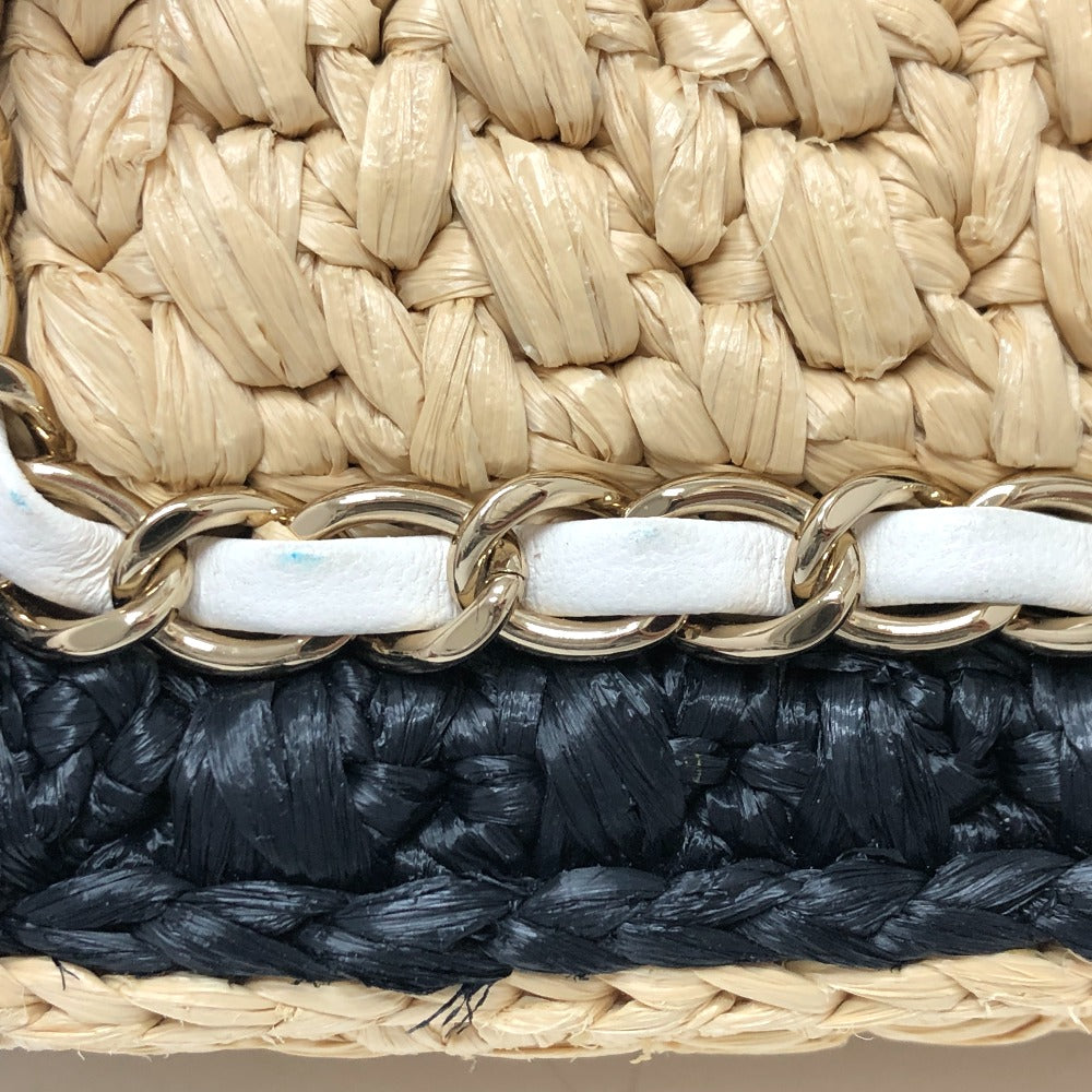 CHANEL Shoulder Bag hemp Beige x black COCO Mark