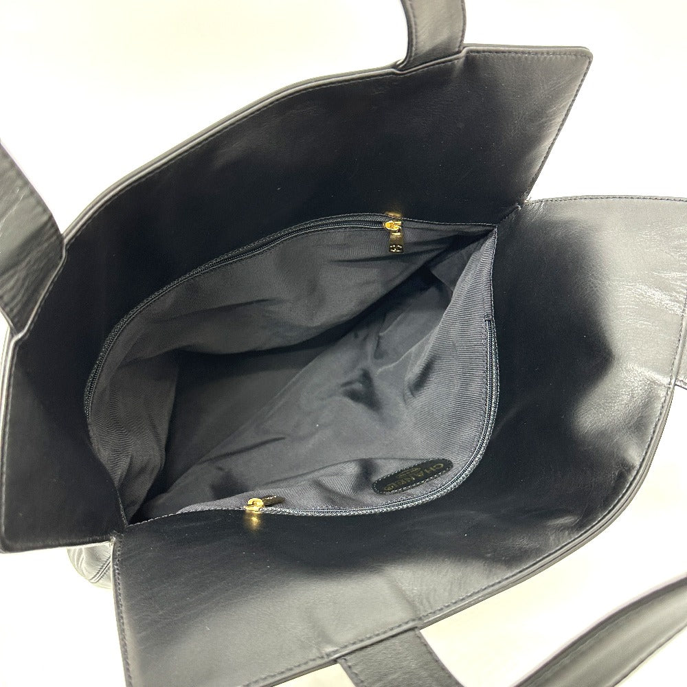 CHANEL Tote Bag lambskin black COCO Mark Women Used Authentic
