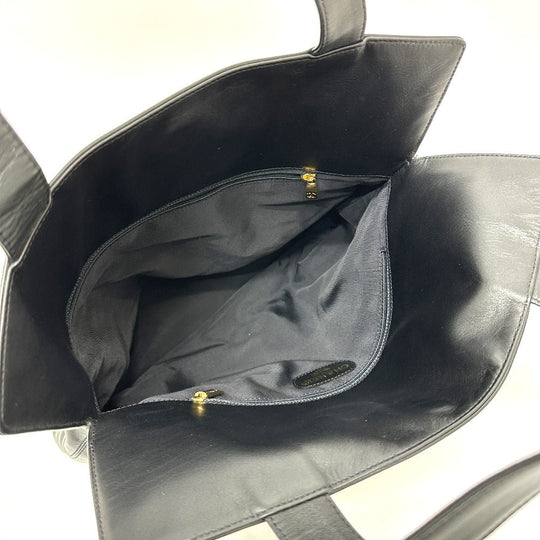 CHANEL Tote Bag lambskin black COCO Mark Women Used Authentic