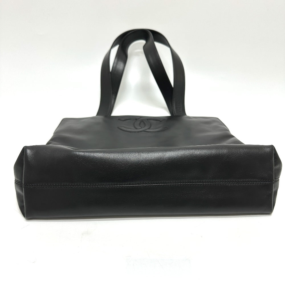 CHANEL Tote Bag lambskin black COCO Mark Women Used Authentic