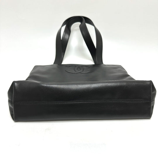 CHANEL Tote Bag lambskin black COCO Mark Women Used Authentic