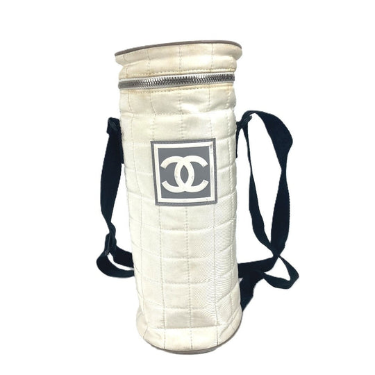 CHANEL Shoulder Bag Nylon canvas white Sports CC COCO Mark Bottle Holder Women Used Authentic