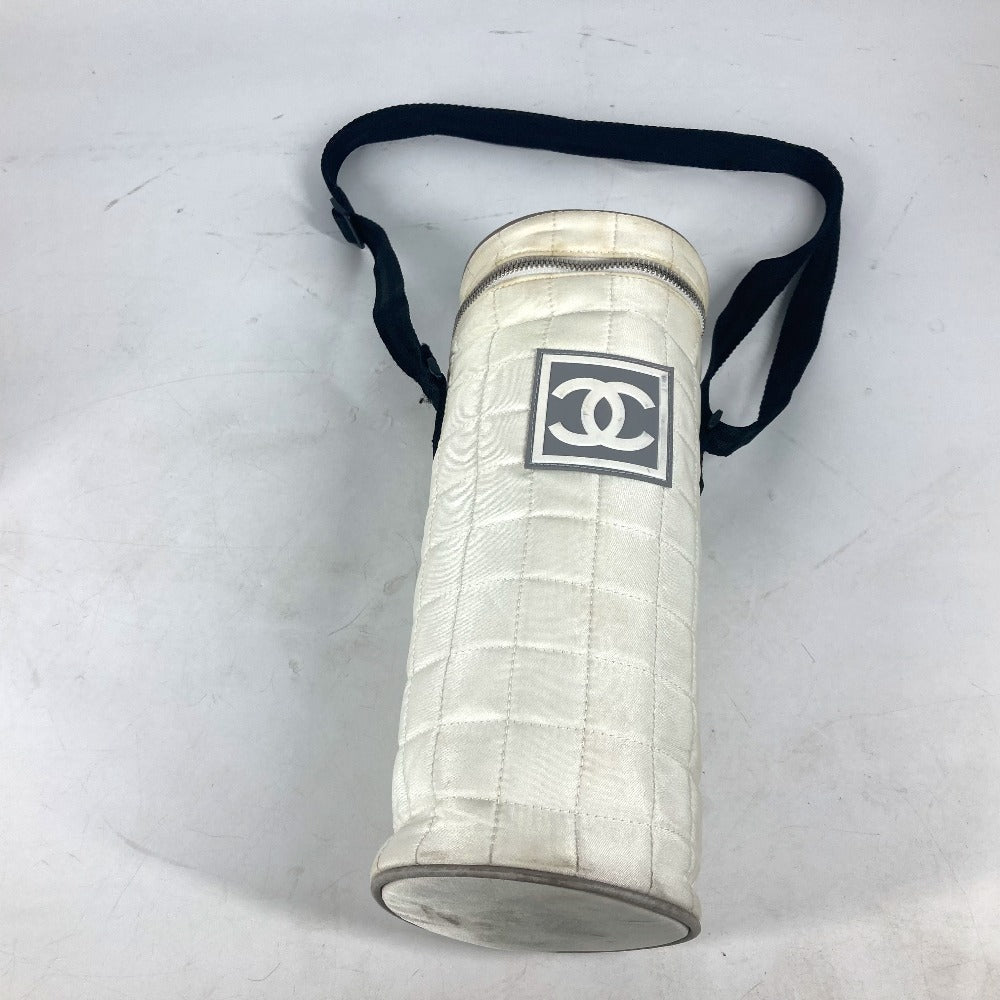 CHANEL Shoulder Bag Nylon canvas white Sports CC COCO Mark Bottle Holder Women Used Authentic