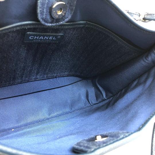 CHANEL Shoulder Bag A57641 denim blue Matrasse COCO Mark