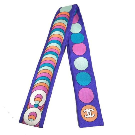 CHANEL scarf silk multicolor COCO Mark COCO Women Secondhand Authentic