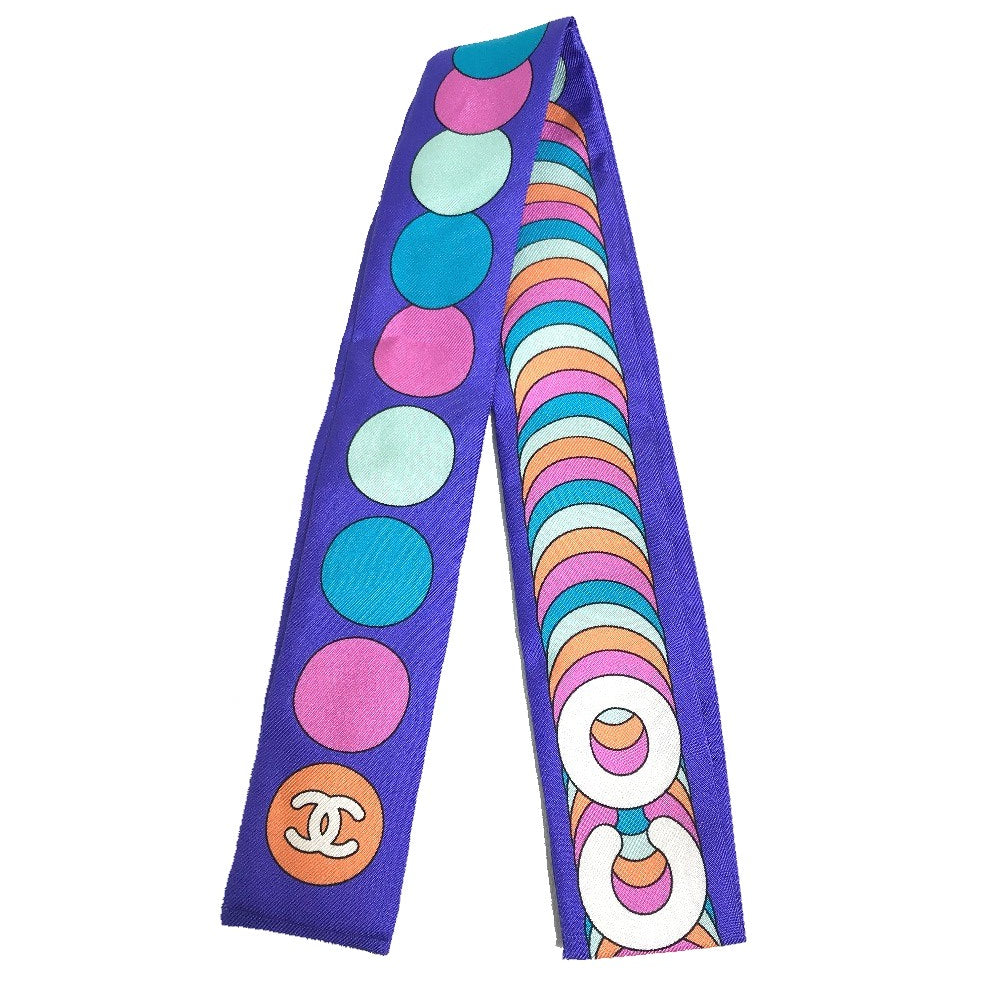CHANEL scarf silk multicolor COCO Mark COCO Women Secondhand Authentic