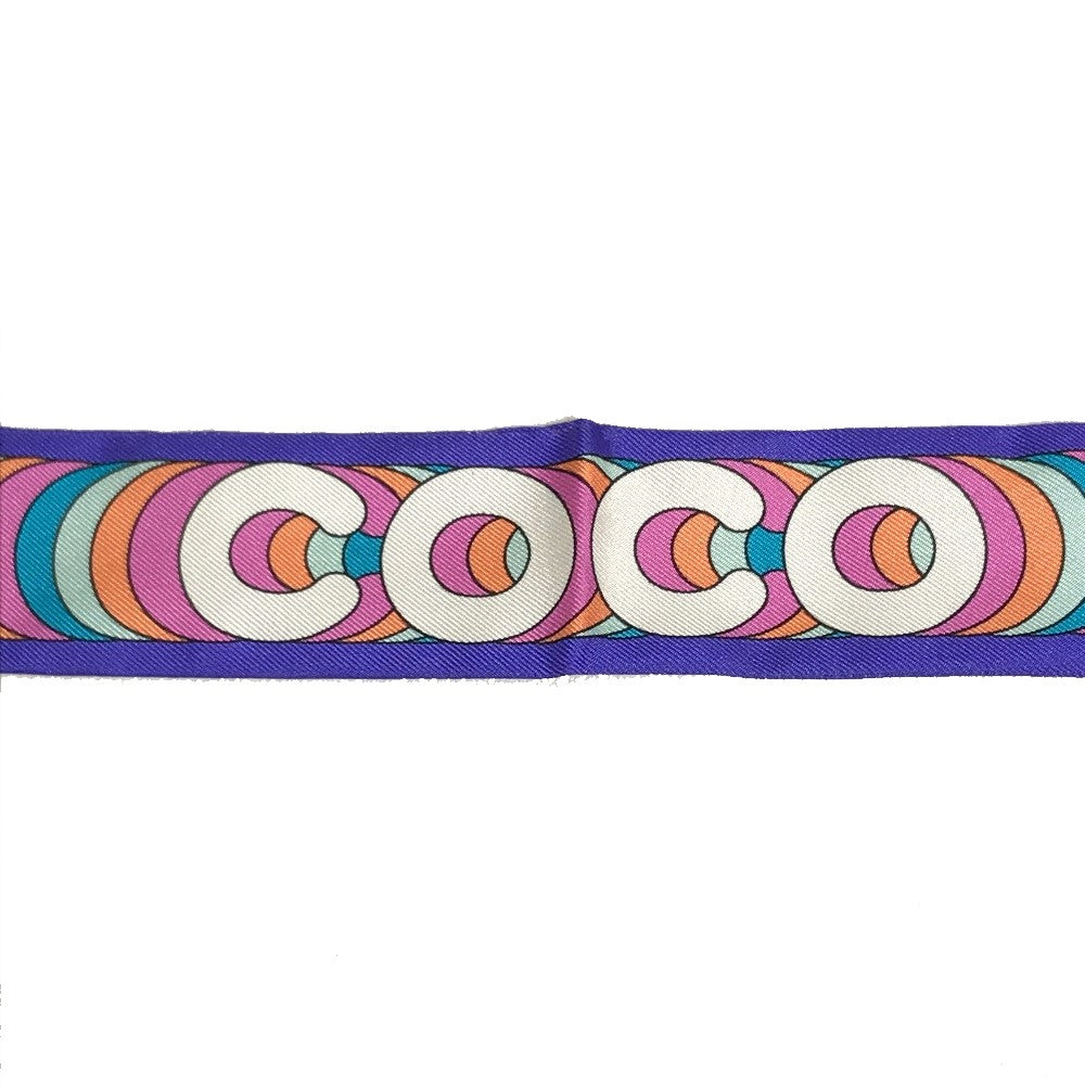 CHANEL scarf silk multicolor COCO Mark COCO Women Secondhand Authentic