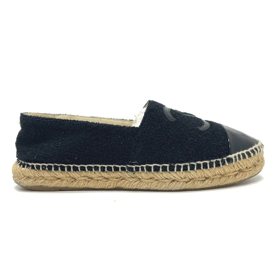 CHANEL Slip-on G29762 Tweed, Patent Leather black CCCOCO Mark Espadrille 39