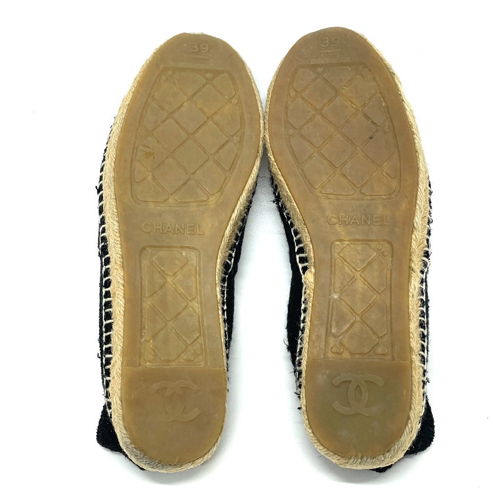 CHANEL Slip-on G29762 Tweed, Patent Leather black CCCOCO Mark Espadrille 39