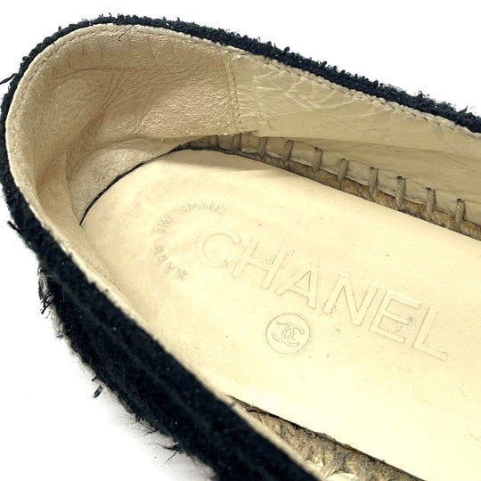 CHANEL Slip-on G29762 Tweed, Patent Leather black CCCOCO Mark Espadrille 39
