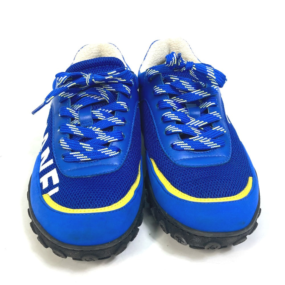 CHANEL sneakers G34086�@ Nylon/Leather, Nylon blue CC COCO Mark Women 35 Used Authentic