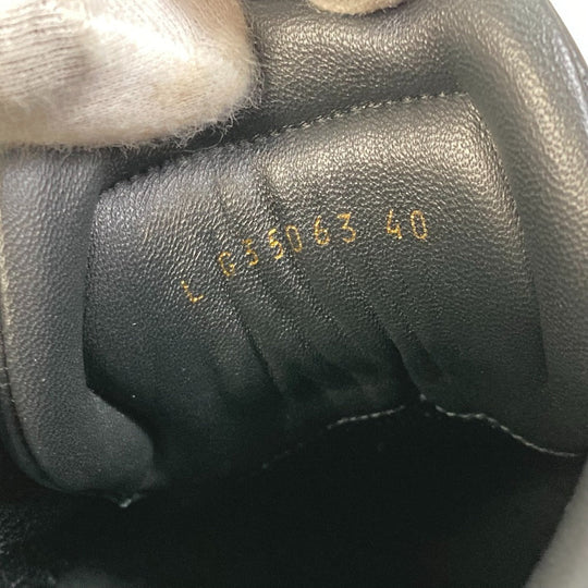 CHANEL sneakers G35063 leather black By color logo Women 40 Used Authentic