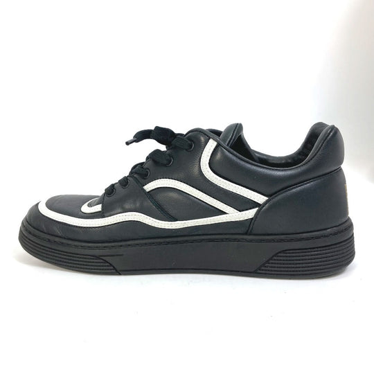 CHANEL sneakers G35063 leather black By color logo Women 40 Used Authentic