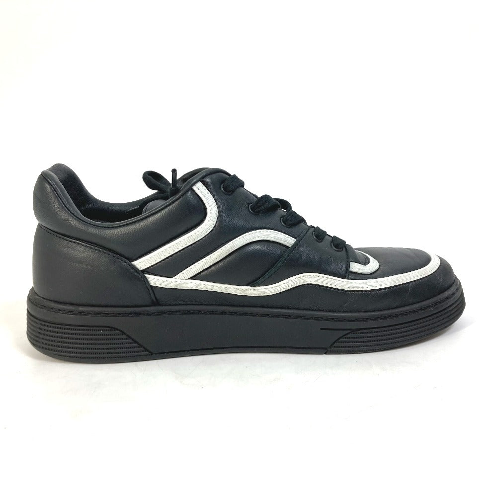CHANEL sneakers G35063 leather black By color logo Women 40 Used Authentic