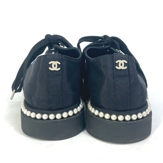 CHANEL sneakers G32357 Canvas, Canvas black CC COCO Mark Pearl 36