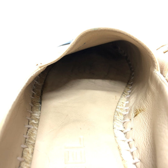 CHANEL Slip-on leather beige Espadrille Women M Used Authentic