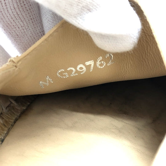 CHANEL Slip-on leather beige Espadrille Women M Used Authentic
