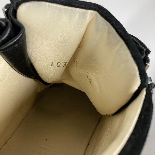 CHANEL sneakers G30243 Canvas / leather black 14A Star Fake Pearl Zip Star Women 35 Used Authentic