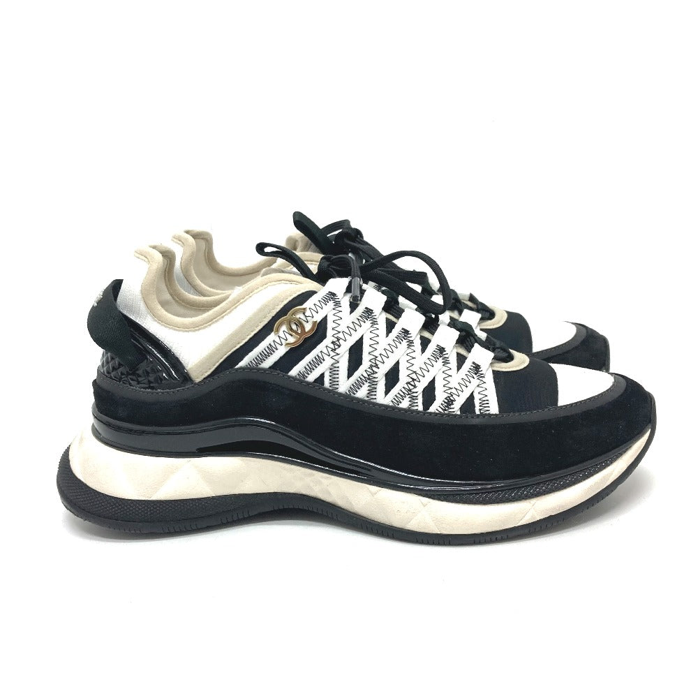 CHANEL sneakers G46260 suede black 25C Spindle COCO Mark 38